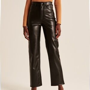 NEW Abercrombie & Fitch Vegan Leather Ankle Straight Ultra High Rise Edgy